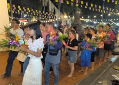 นครนายก – วัดดง จัดงานประจำปี เวียนเทียนรอบโบสถ์เก่าแก่หลวงพ่อสามพี่น้องอายุกว่า 200 ปีเนื่องใน(วันมาฆบูชา)