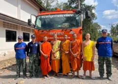 สุราษฎร์ธานี -นพค.46 ช่วยเหลือสามเณรนักเรียนพระปริยัติธรรมสามัญศึกษา ปัญญาทีปวิทยานุสรณ์ หลังเกิดภาวะฝนทิ้งช่วง ขาดแคลนน้ำ